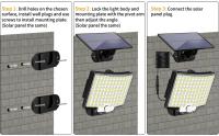 Luces Solares LED en Aire Libre con sensor de Movimiento, IP65 en prueba de Agua, Iluminación de Ángulo de 120 °, Luz de pared de Jardín solar con Cable de 5m - details 5