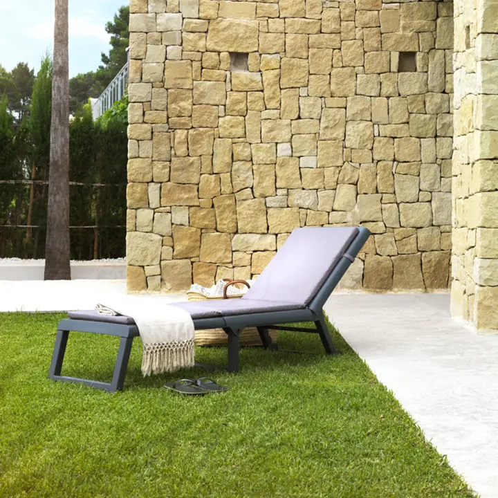 Tumbona Dream SP Berner para Exterior con Cojín y Respaldo Ajustable - Wengué - 1