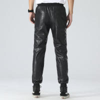 Pantalones De Cuero Para Hombre De Calidad Superior Con Cintura Elástica Pantalones De Motociclista PU Para Bikers - details 3