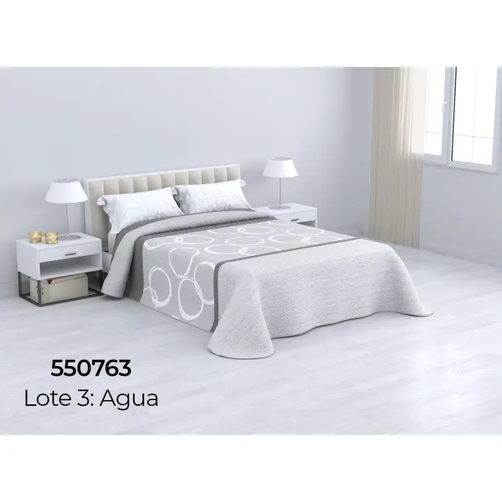 Colcha Bouti Reversible Estampada. Fina y Ligera. Extra Suave. Cama de 90,105, 135, 150. Ideal para Primavera y Verano. 100% Poliéster, Relleno Fibra Hueca. NO INCLUYE FUNDAS DE COJÍN. - 1