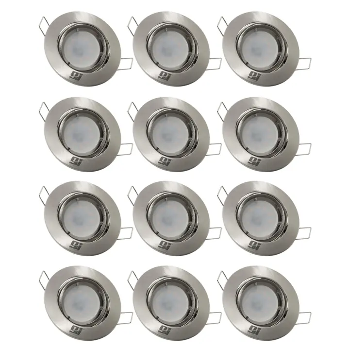 ORION91 Pack x 10 unidades FOCO LED Orientable 85mm Color Aluminio Mate 5w 375lm GU10 120º 4000k 15000h NINE&ONE CJ.10- SpazioLuzio - 1