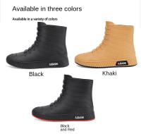 Botas De Lluvia Para Hombre Cuatro Estaciones Media Calf Altura Material Superior PVC Antideslizantes Y Impermeables Para Pesca Al Aire Libre Y Cocina - details 3