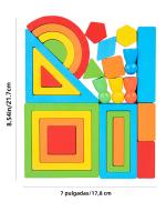 Juguetes Educativos De Madera Arcoíris Bloques De Pila DIY Juego De Colores Y Formas Para Niños Desarrollo Cognitivo Temprano - details 4