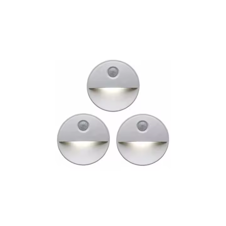 Luz nocturna LED activada por movimiento. Bombillas LED que inducen al sueño. Funcionamiento inalámbrico. Perfecta para gabinetes de baño, escaleras y más. - 1