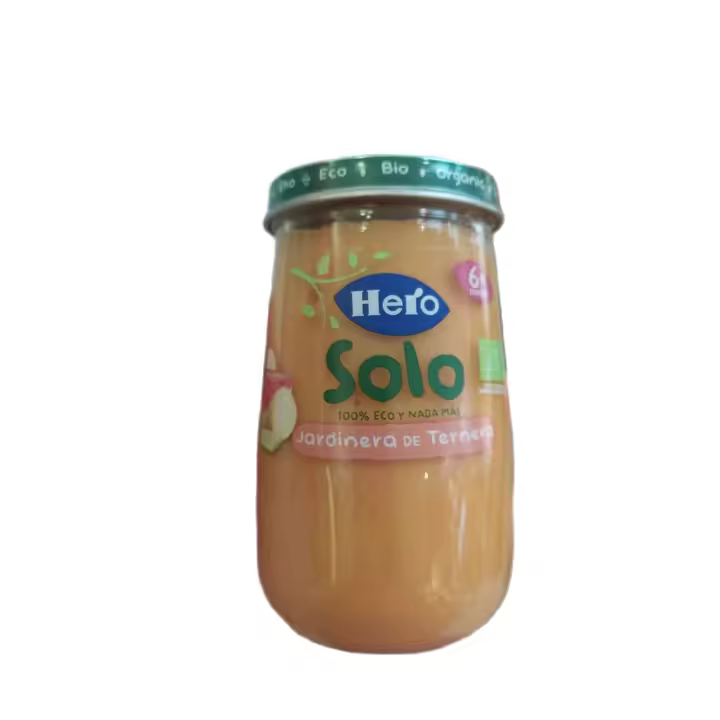 Pack 4 Potitos , Hero Baby de Jardinera de Ternera 100% Eco | Menús Ecológicos para Bebés 190gr - 1