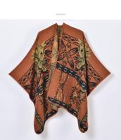 Otoño e invierno retro grueso cálido chal capa moda flor hendidura jacquard bufanda - details 6