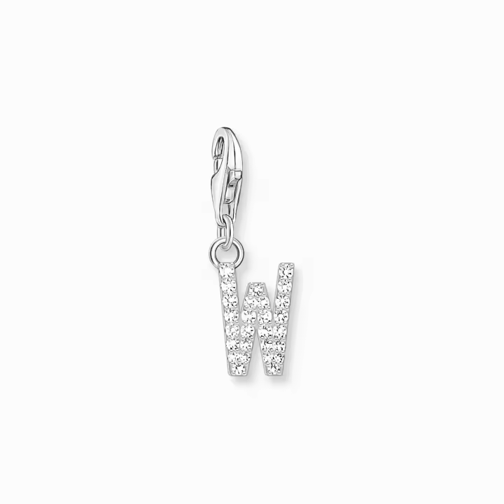 Thomas Sabo Colgante Charm Mujer letra W con piedras blancas plata 1960-051-14 - 1