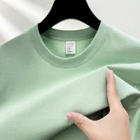 Camiseta De Algodón Puro 100% Para Hombre Manga Corta Verano Moda Casual Color Sólido Cuello Redondo Top Amplio Para Pareja - details 19