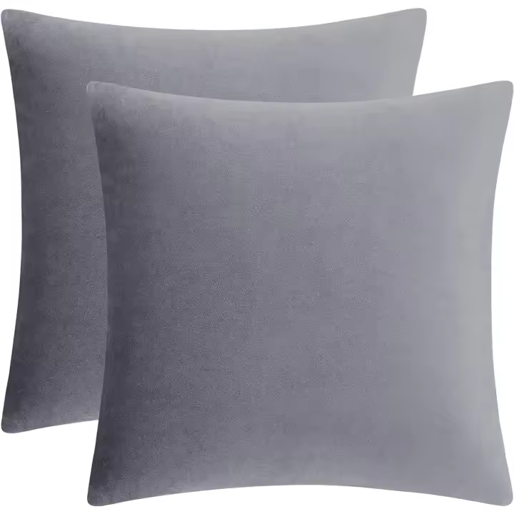 Funda de almohada de terciopelo de 2 piezas de 18 * 18 pulgadas, cojín de terciopelo simple y moderno, juego decorativo de color sólido suave, funda de cojín de almohada lumbar, adecuado para sofá, dormitorio, automóvil - 1