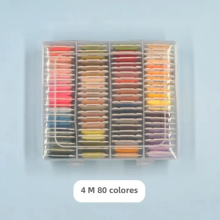 Hilo De Bordado De Poliéster Y Algodón Multicolor Práctico Para Bordado a Mano Empaquetado En Caja Ideal Para Mujeres Adultas - 1