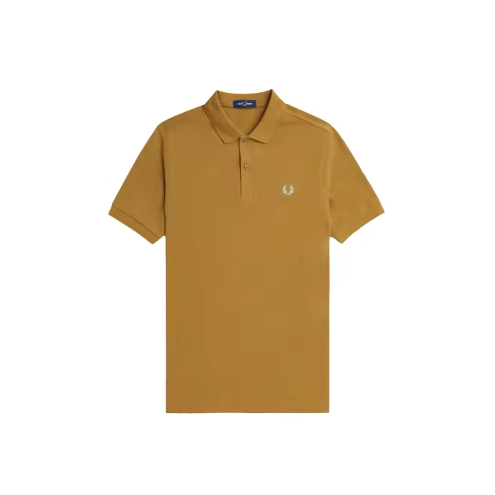 Fred Perry Slim Fit Plain Polo Dark Caramel / Silver Blue - 1