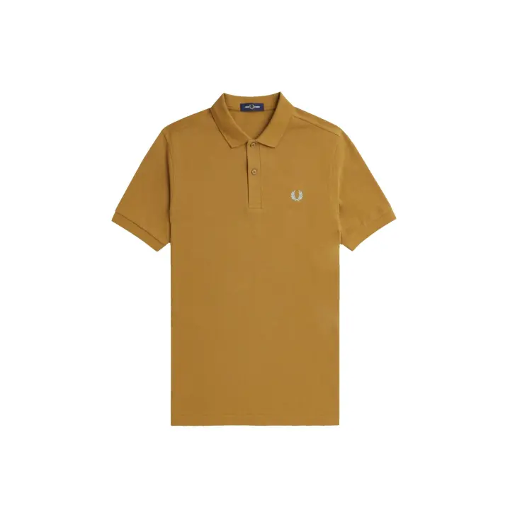 Fred Perry Slim Fit Plain Polo Dark Caramel / Silver Blue - 1