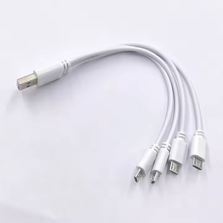 Cable Splitter USB 2.0 a Micro USB 5V/2A 4 Puertos Carga Rápida Para Teléfono Android Power Bank Baterías AA AAA - 1