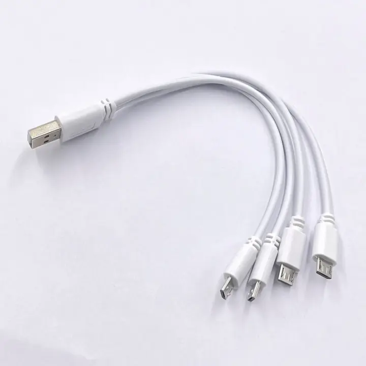 Cable Splitter USB 2.0 a Micro USB 5V/2A 4 Puertos Carga Rápida Para Teléfono Android Power Bank Baterías AA AAA - 1