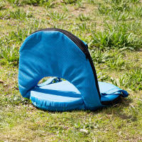 Aktive - Asiento plegable azul, respaldo ajustable 6 posiciones, 41x40x33 cm, diseño compacto y ligero, tejido poliéster, transporte tipo mochila, fácil de llevar y almacenar, ideal para playa, eventos, senderismo, picnic y actividades al aire libre - details 6