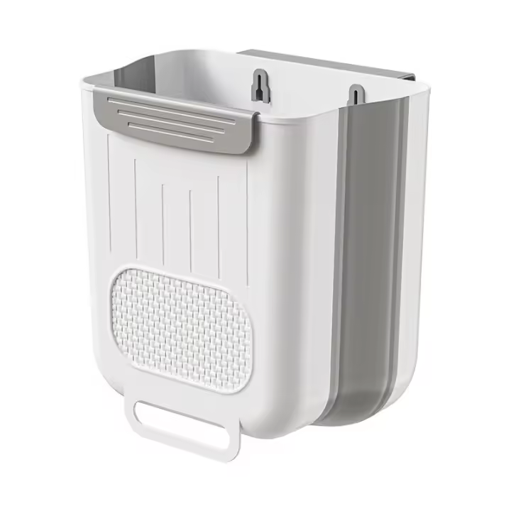 Bandeja De Cocina Plegable Y Colgante Para Lixo Gran Capacidad Fácil De Limpiar Soporte En La Pared Sin Necesidad De Doblar - 1