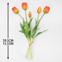 Bouquet De Tulipes Artificiales De Silicona De Alta Calidad Para Decoración De Hogar Y Bodas Toque Realista Flor De Interior Para Sala De Estar - details 1