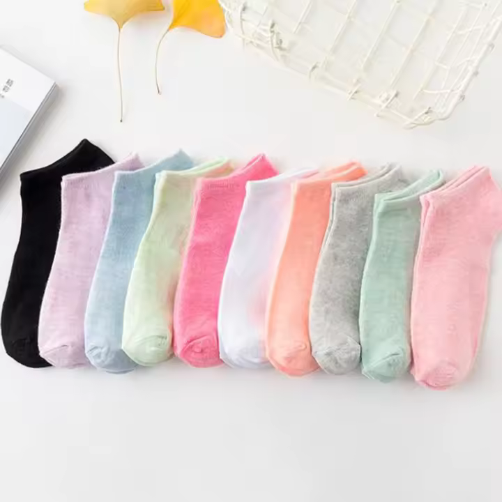 Calcetines De Tobillo Para Mujer En Colores Caramelo Invisibles Blancos Y Negros Transpirables Deportivos Pack De 10 Pares - 1