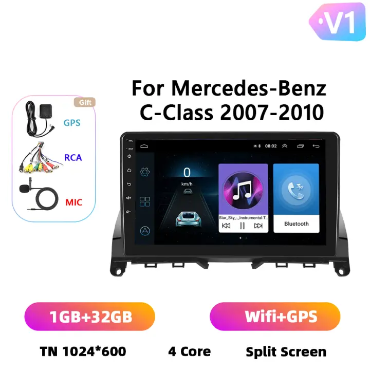 Podofo Radio de coche Android 2 Din para Mercedes-Benz C-class 2007 2008 2009 2010 Carplay 8+128GB AI Voice WIFI+4G DSP GPS Navegación Multimedia Reproductor de Video - 1