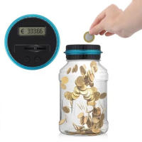 Caja De Ahorro Electrónica Con Contador De Monedas LCD Caja De Almacenamiento De Monedas Para Dólares Y Euros Regalo Útil Para Niños Y Adultos - details 4