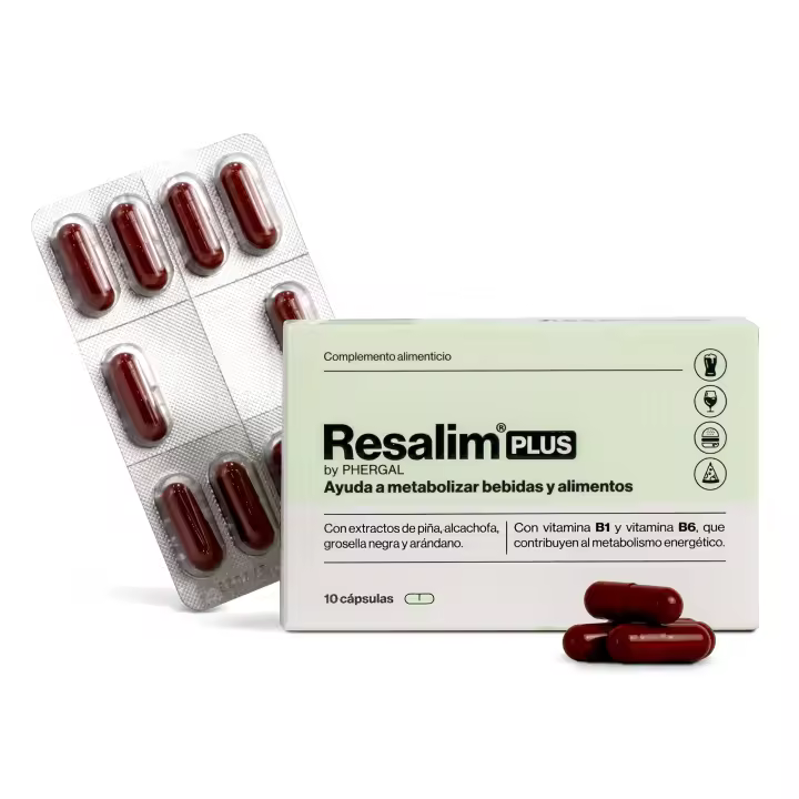 Resalim™ Plus - Complemento Alimenticio para ayudar a metabolizar Bebidas y Alimentos -  Ayuda a disminuir el cansancio y la fatiga - 10 Comprimidos - 1