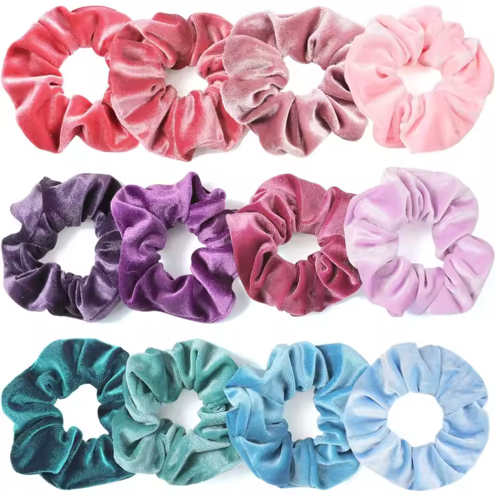 Gomas para el pelo de terciopelo, Gomas elásticas para el pelo, paquete de 12 - 1