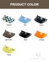 Casco De Motocicleta Retro Mitad Rostro Con Visera De 3 Botones Pantalla Antigolpes Accesorios Para Motocicleta Unisex - details 2