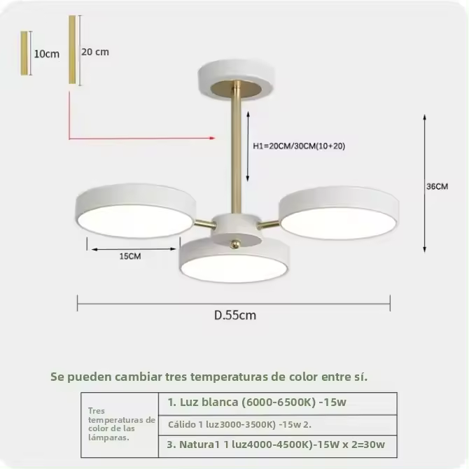 Lámpara Colgante Minimalista Moderna LED Para Techo Adecuada Para Dormitorios Salones Cocinas Iluminación Interior 220V - 1