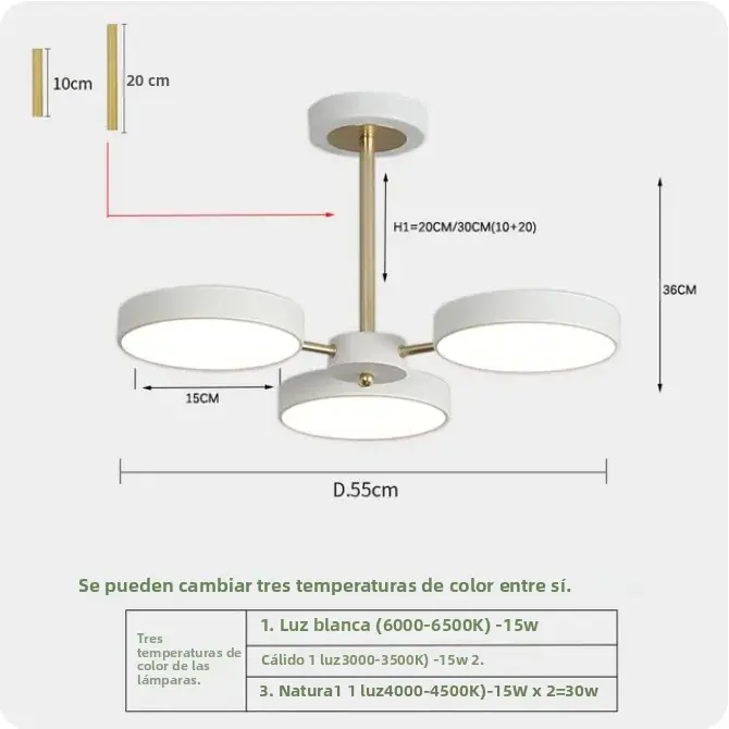 Lámpara Colgante Minimalista Moderna LED Para Techo Adecuada Para Dormitorios Salones Cocinas Iluminación Interior 220V - 1