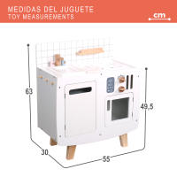 Teamson - Cocinita de madera para niños y niñas, diseño retro, mide 55x30x63 cm, ideal para juegos de rol, cocina infantil de juguete con detalles realistas, fabricada en materiales duraderos, recomendada para mayores de 3 años - details 5