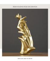 Estatua Creativa De Mano Moderna Y Abstracta En Oro Decoración De Escritorio Para Sala De Estar Y Oficina Accesorios De Regalo De Lujo - details 1
