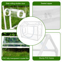 Casa De Hierbas Verde Plástico PVC Transparente Para Exterior Con Puerta De Ventanasdores Portátil Mini Jardín Accesorios - details 3