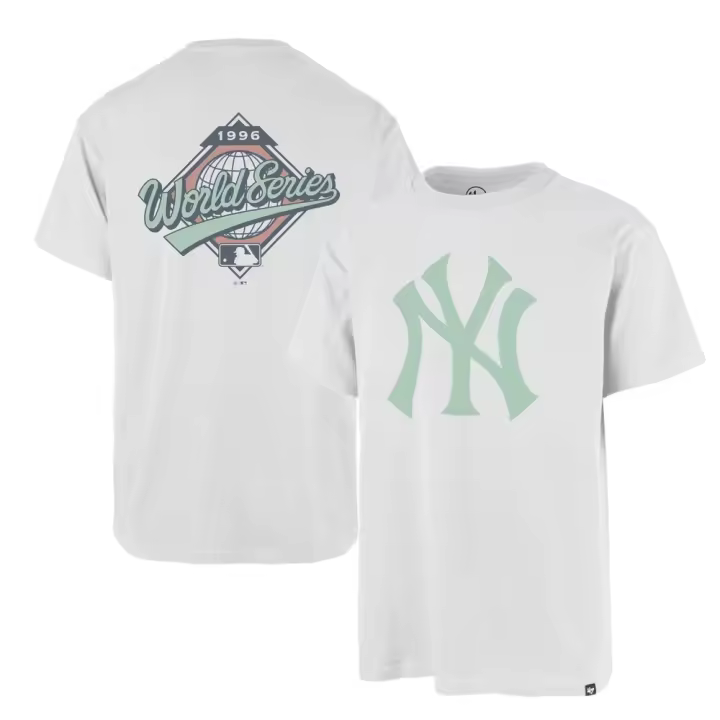 Camiseta 47 Brand New York Yankees Backer Echo Blanco Verde T Shirt Bu017Tmbect610348Ww - 1
