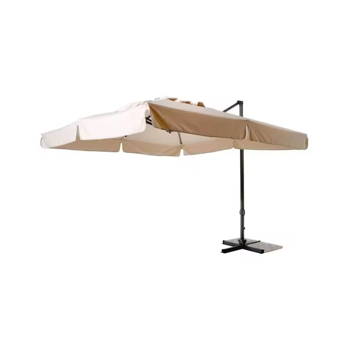 Mediawave Store RIMINI Paraguas Rectangular 3x4Mt Ecrù Lona con Brazo Descentralizado Retráctil - 1