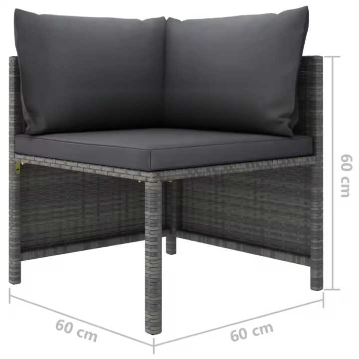 vidaXL Set de sofás de jardín con cojines 2 pzas ratán sintético gris - 1