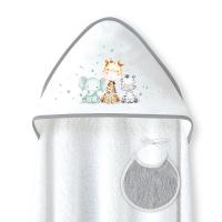 Interbaby capa de baño + babero rizo JIRAFA ELEFANTE de 1 metro x1 metro - details 3