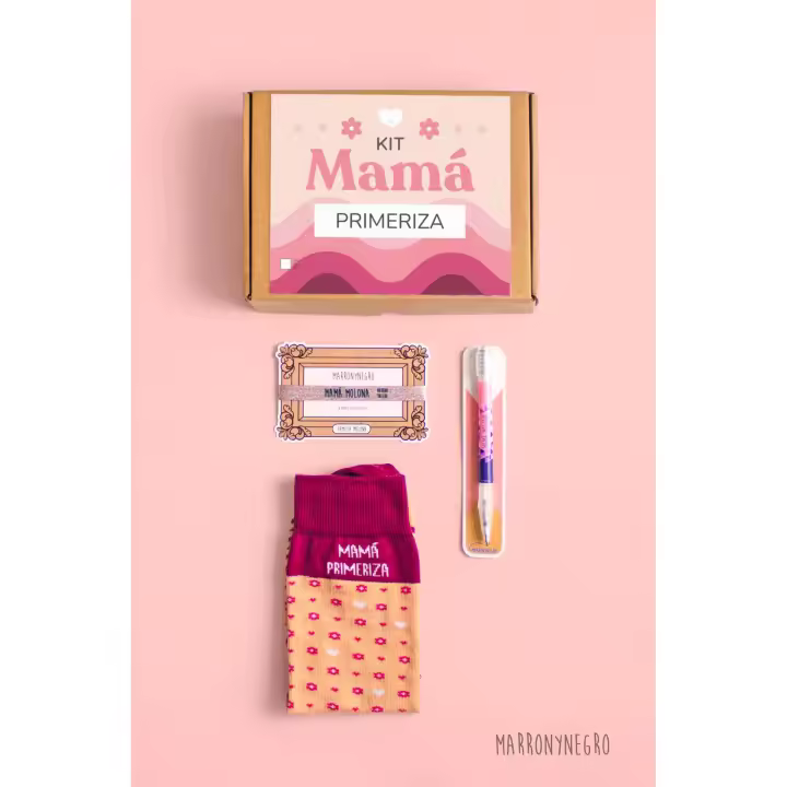 MARRONYNEGRO - Pack regalo Calcetines Mamá Primeriza - Especial para el Día de la Madre y Nacimientos - Incluye boli y pulsera - 80% algodón - Mujer - Talla de calcetín (35-40). - 1