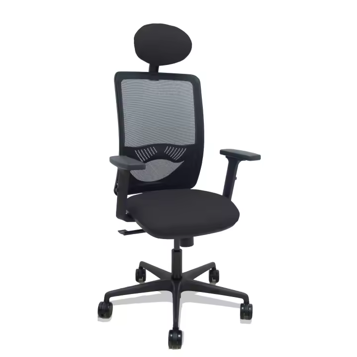 Silla Zulema sincro malla negra asiento bali negro brazos 2D ruedas 65 cabecero - 1