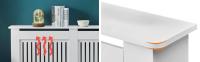 MAGIC SELECT Cubreradiador. Cubierta Radiador. Protector Refractario Blanco de MDF con Estante y Listones. Mueble con Diseño Moderno de Rejilla Elegante para Salón, Dormitorio, Oficina. - details 1