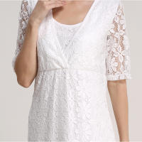 Vestido De Fiesta Para Mujer Emotion Moms Con Encaje Vestido De Maternidad Con Función De Amamantamiento Para Mujer Embarazada Longitud De Pierna Media Cuello En V - details 8