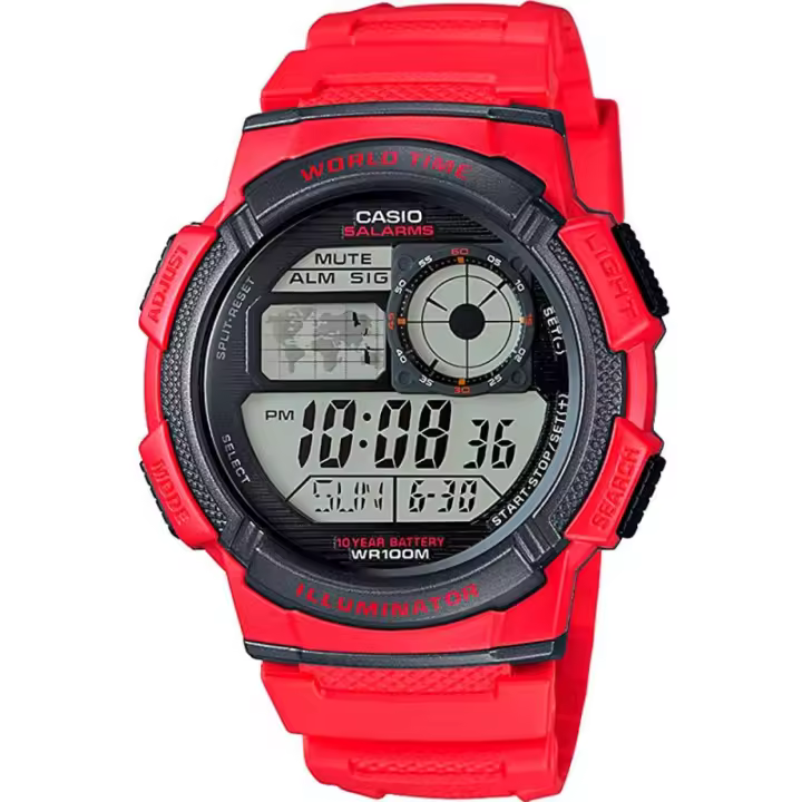 Casio Ae-1000w-4avdf Collection Reloj Para Unisex Color Rojo - 1