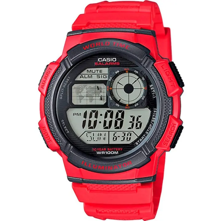 Casio Ae-1000w-4avdf Collection Reloj Para Unisex Color Rojo - 1