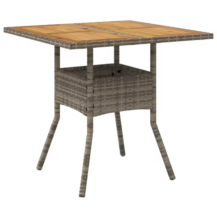 Mesa de Jardín superficie de Madera gris 80x80x75 cm - 1