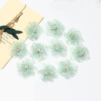 10PCs Flores Artificiales De Chiffon Gauze Para Decoración De Vestidos Y Accesorios De Cabello Tamaño 4.5cm DIY Para Bodas Cumpleaños Fiesta Hogar - details 6