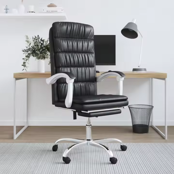 vidaXL Silla de oficina reclinable cuero sintético en color Rosa/Negro | cómodas modernas ergonómicas para comedor cocina salón hogar - 1