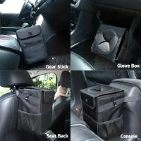 Bandeja De Basura Para Coche Con Tapa Y Bolsillos De Almacenamiento 100% Sellado Garrafa De Basura Impermeable Organizador Multifuncional Para Coche Material ABS Forma Cuadrada - details 0