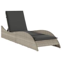 vidaXL Tumbona con cojín ratán sintético 60x205x73 cm Negro, Marrón, Gris Sillas de Exterior Ideal para jardín, playa, piscina, terraza Tumbona Piscina Tumbonas Playa Tumbonas Jardín Exterior - details 3
