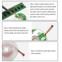 Malla De Desoldador 1.5M Bricio De Solder Eliminador De Soldadura Herramienta De Reparación BGA Cable De Plomo Cordón De Cobre Con Flujo Para Soldadura - details 5