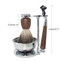 Kit De Afeitar iRAZOR Clásico Con Cepillo De Limpieza De Pelo De Badger Y Cuchilla De 3 Capas Mach 3 Para Hombres Herramientas De Barba Regalo Set De Cuidado Personal - details 1