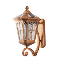 Lámpara de pared solar Retro Para Exterior, impermeable, para Jardín, Villa, lámpara de pared exterior, balcón, pasillo, Puerta, lámpara de Jardín (Baja, solar + Energía,) bronce de Doble, Una lámpara, Cuatro Colores, Chalet/Patio/Comunidad - details 3